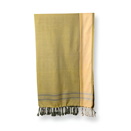 Kikoy - Olive & Sand - 100% Pure Cotton