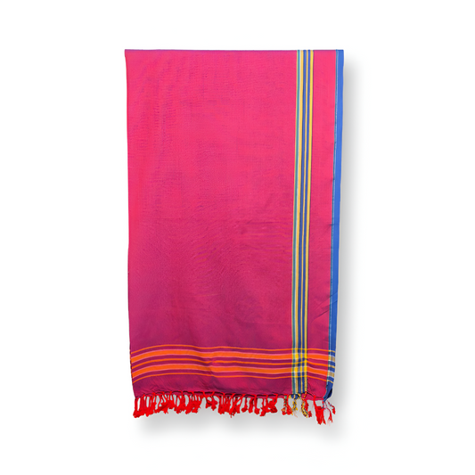 Kikoy - Pink & Yellow Stripe - 100% Pure Cotton